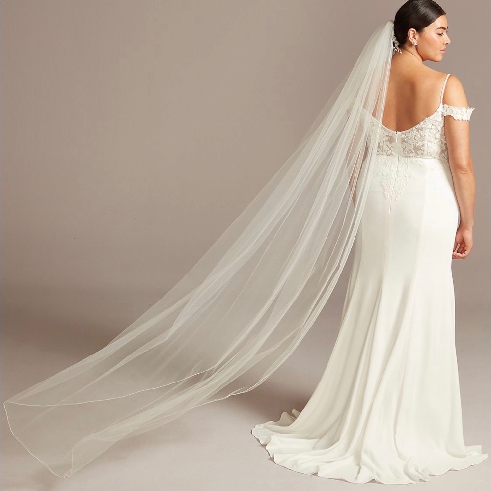 Cathedral Ivory Veil w/ satin corded edge - NWT